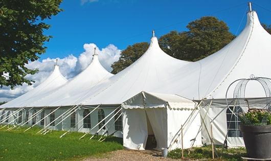 multiple porta potties for large-scale outdoor events, ensuring availability for all guests in Lincolnton